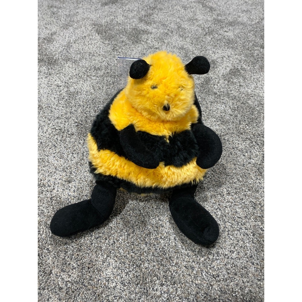 Unipak Bumble Bee Plush Stuffed Animal Yellow Black Striped Fuzzy Bee Toy